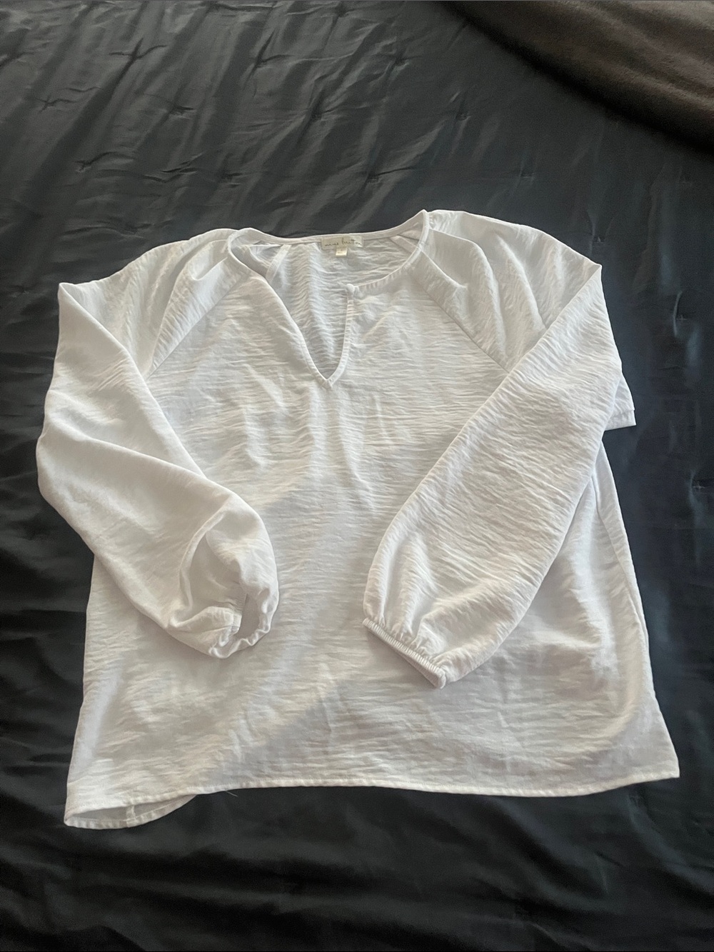 nine britton white Halle relaxed  layered-look blouse